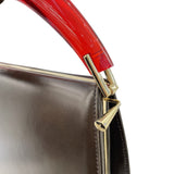 サルヴァトーレ・フェラガモ Salvatore Ferragamo ロゴトップハンドルバッグ 215917 カーキ/レッド カーフ/レキンガラス レディース ハンドバッグ