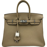 エルメス HERMES バーキン25 W刻印 ベージュマルファ シルバー金具 トゴ レディース ハンドバッグ
