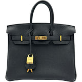 エルメス HERMES バーキン25 G刻印 ブラック ゴールド金具 トゴ レディース ハンドバッグ