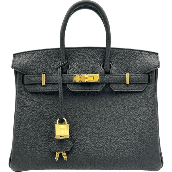 ノーブランド ハンドバッグ バーキンではありません 黒 ゴールド金具 南京錠 鞄 エルメス HERMES バーキン25 G刻印（2026年製） ブラック ゴールド金具