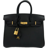 エルメス HERMES バーキン25 G刻印 ブラック ゴールド金具 トゴ レディース ハンドバッグ