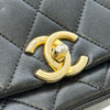 シャネル CHANEL マトラッセ2WAYフラップチェーンショルダー 30番台 ブラック ゴールド金具 カーフスキン レディース ショルダーバッグ