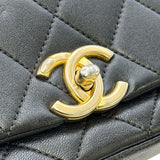 シャネル CHANEL マトラッセ2WAYフラップチェーンショルダー 30番台 ブラック ゴールド金具 カーフスキン レディース ショルダーバッグ