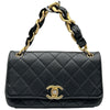 シャネル CHANEL マトラッセ2WAYフラップチェーンショルダー 30番台 ブラック ゴールド金具 カーフスキン レディース ショルダーバッグ