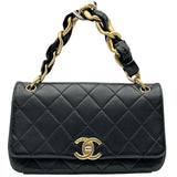 シャネル CHANEL マトラッセ2WAYフラップチェーンショルダー 30番台 ブラック ゴールド金具 カーフスキン レディース ショルダーバッグ