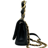 シャネル CHANEL マトラッセ2WAYフラップチェーンショルダー 30番台 ブラック ゴールド金具 カーフスキン レディース ショルダーバッグ