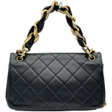 シャネル CHANEL マトラッセ2WAYフラップチェーンショルダー 30番台 ブラック ゴールド金具 カーフスキン レディース ショルダーバッグ