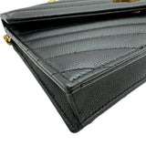 サンローラン SAINT LAURENT カサンドラチェーンウォレット 742920 ブラック ゴールド金具 グレインレザー レディース ショルダーバッグ