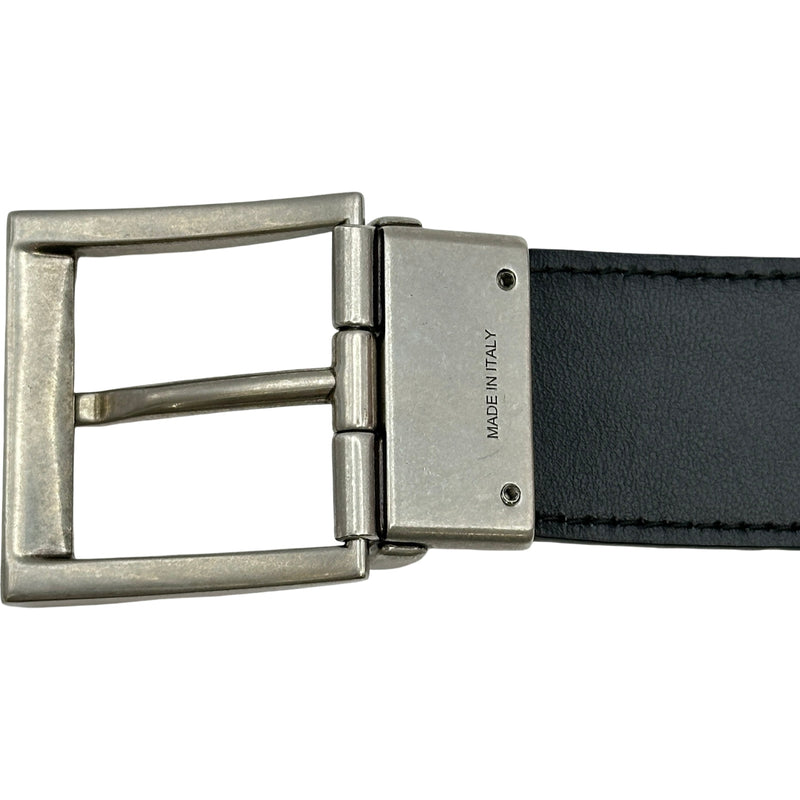 プラダ PRADA クロコダイルレザーベルト 36 2CC601 ブラック シルバー