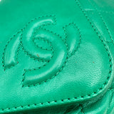 シャネル CHANEL フリンジ付 マトラッセチェーンショルダー 1番台 グリーン ゴールド金具 ラムレザー レディース ショルダーバッグ