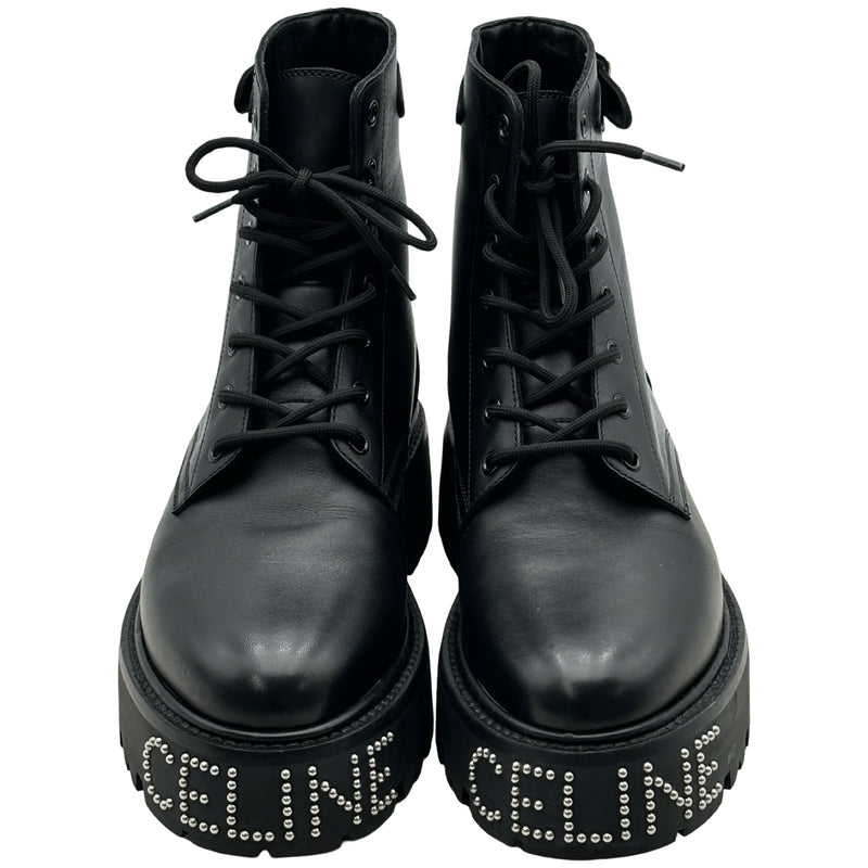セリーヌ CELINE バルキースタッズロゴレースアップブーツ BE0242