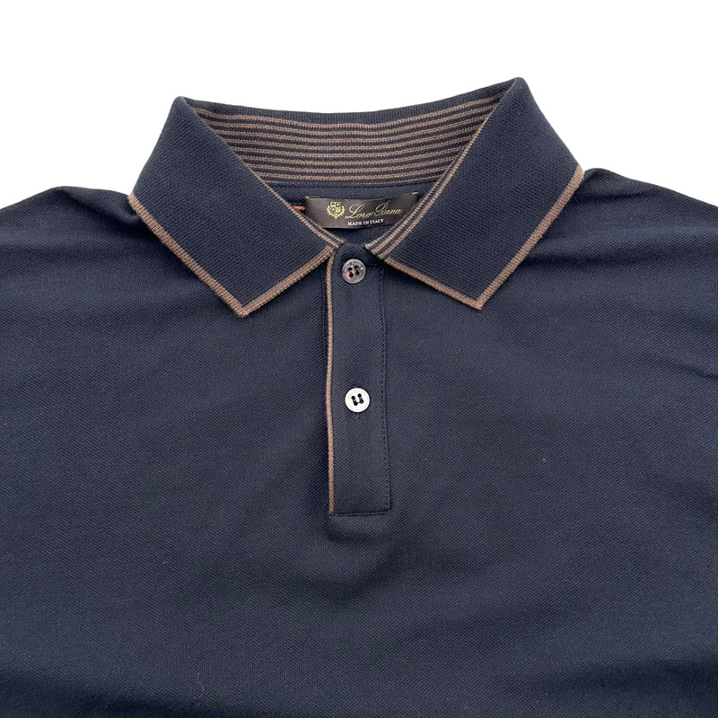 Loro Piana ブレンドウッド ポロシャツ FAI4903 ネイビー コットン