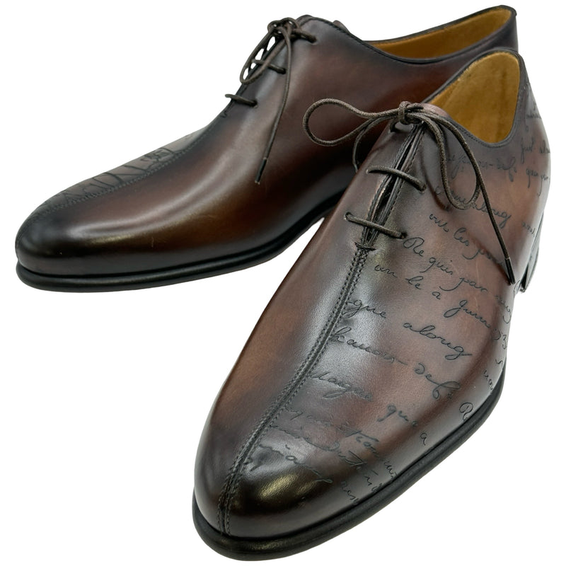 K*1様 ベルルッティ Berluti スクリット カリグラフィ レザー シュー ベルルッティ Berluti カリグラフィ レザーシューズ ブラウン レザー