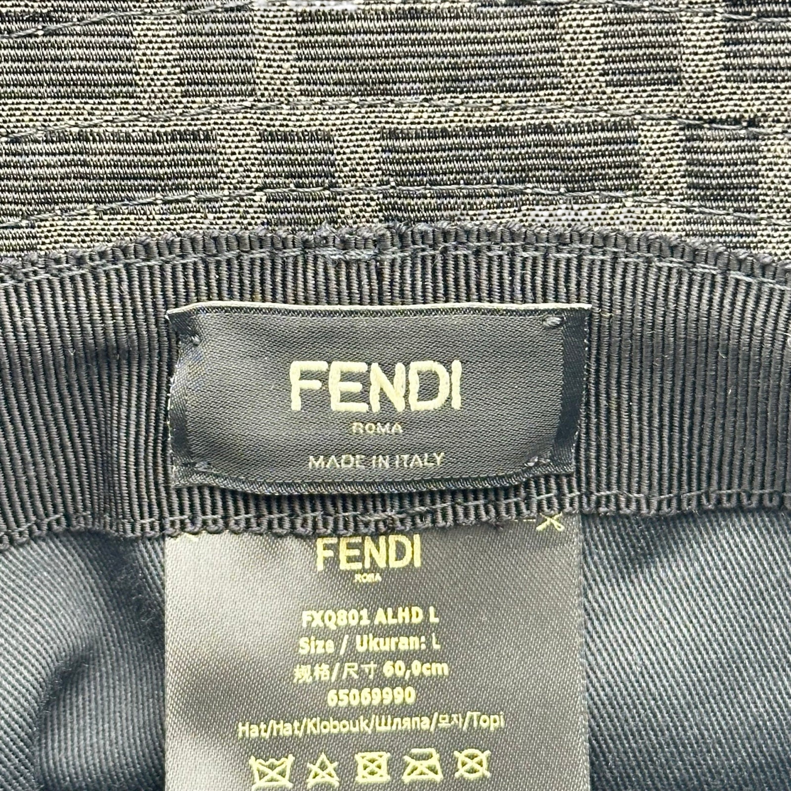 フェンディ FENDI FFジャガード バケットハット FXQ801 ブラック