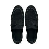 エルメス HERMES ジョブスウェードモカシン ブラック スウェード メンズ ローファー