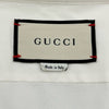 グッチ GUCCI シンボルズカラーエンブロイダリースネークシャツ 523500 ホワイト コットン メンズ 長袖シャツ