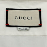 グッチ GUCCI シンボルズカラーエンブロイダリースネークシャツ 523500 ホワイト コットン メンズ 長袖シャツ