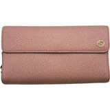 グッチ GUCCI インターロッキングGラウンドファスナー長財布 449397 ピンク ゴールド金具 レザー レディース 長財布