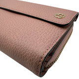 グッチ GUCCI インターロッキングGラウンドファスナー長財布 449397 ピンク ゴールド金具 レザー レディース 長財布