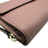 グッチ GUCCI インターロッキングGラウンドファスナー長財布 449397 ピンク ゴールド金具 レザー レディース 長財布