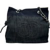 シャネル CHANEL クルーズラインチェーンショルダー A48450 13番台 ブルー シルバー金具 デニム レディース トートバッグ