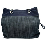 シャネル CHANEL クルーズラインチェーンショルダー A48450 13番台 ブルー シルバー金具 デニム レディース トートバッグ