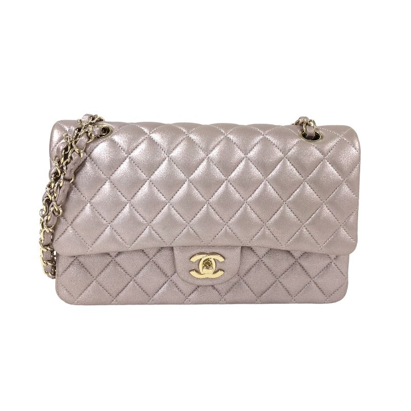 シャネル CHANEL マトラッセ25 A01112 ピンク/GD金具 メタリックラムスキン レディース ショルダーバッグ