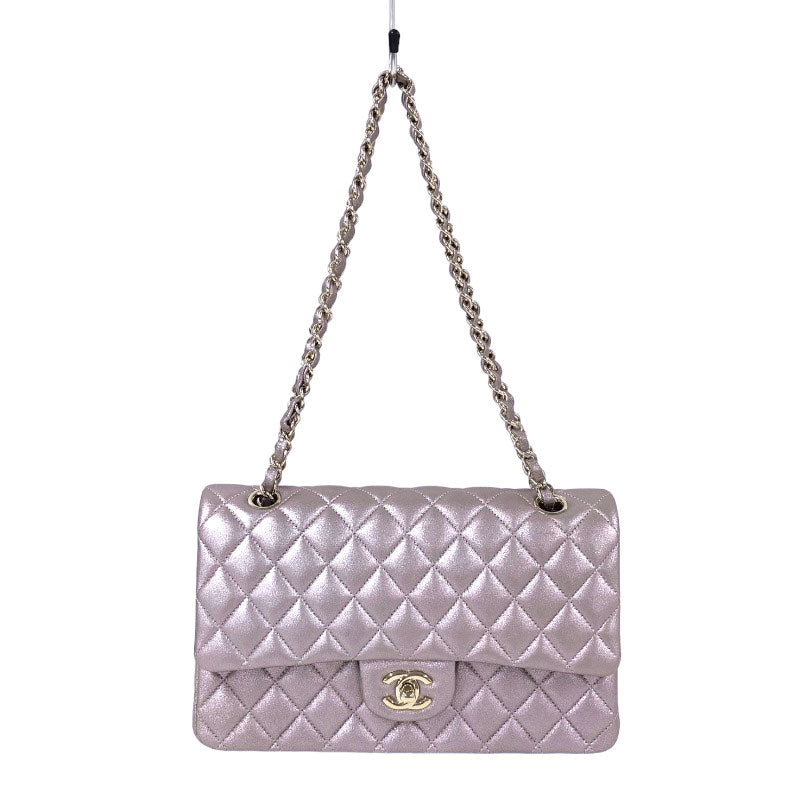 シャネル CHANEL マトラッセ25 A01112 ピンク/GD金具 メタリックラムスキン レディース ショルダーバッグ