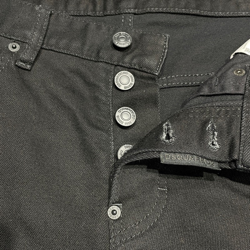 ディースクエアード DSQUARED スキニーデニムパンツ S74LB0695 ブラック コットン メンズ デニムパンツ