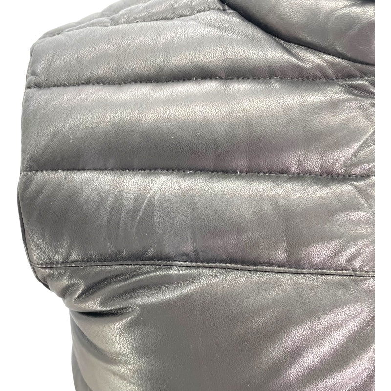 モンクレール MONCLER DUPRES レザーダウンベスト ブラック レザー/ナイロン メンズ ダウンベスト