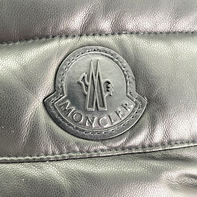 モンクレール MONCLER DUPRES レザーダウンベスト ブラック レザー/ナイロン メンズ ダウンベスト