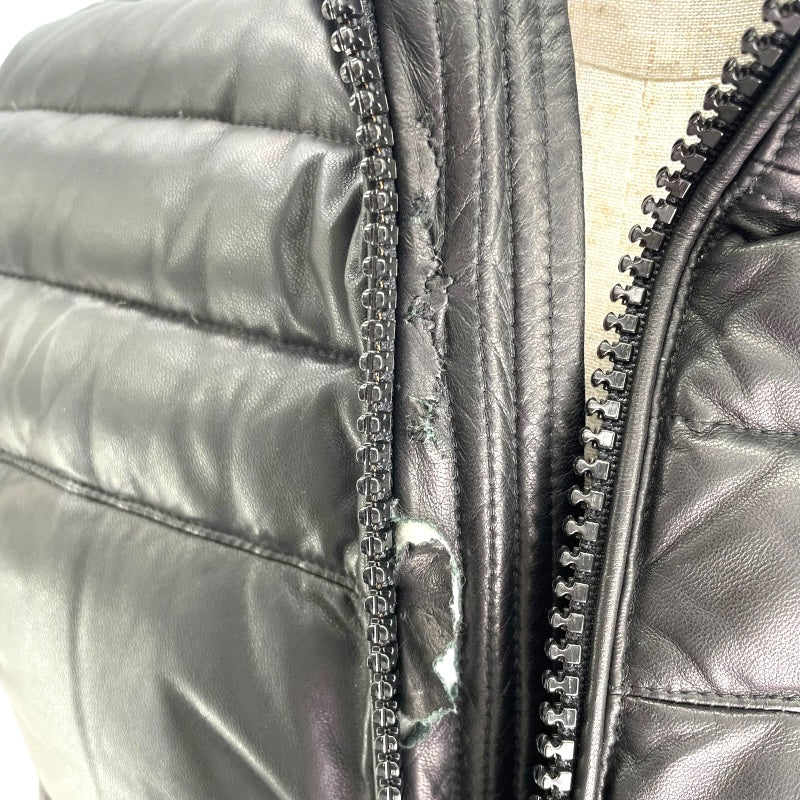 モンクレール MONCLER DUPRES レザーダウンベスト ブラック レザー/ナイロン メンズ ダウンベスト
