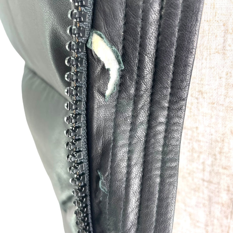 モンクレール MONCLER DUPRES レザーダウンベスト ブラック レザー/ナイロン メンズ ダウンベスト