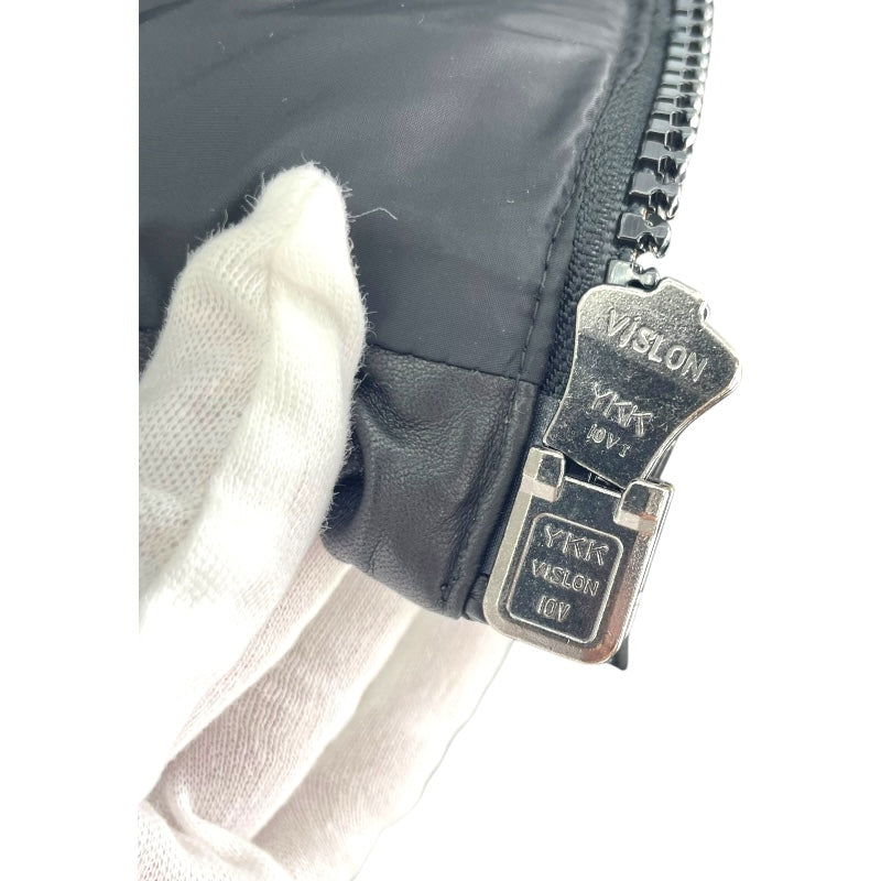 モンクレール MONCLER DUPRES レザーダウンベスト ブラック レザー/ナイロン メンズ ダウンベスト