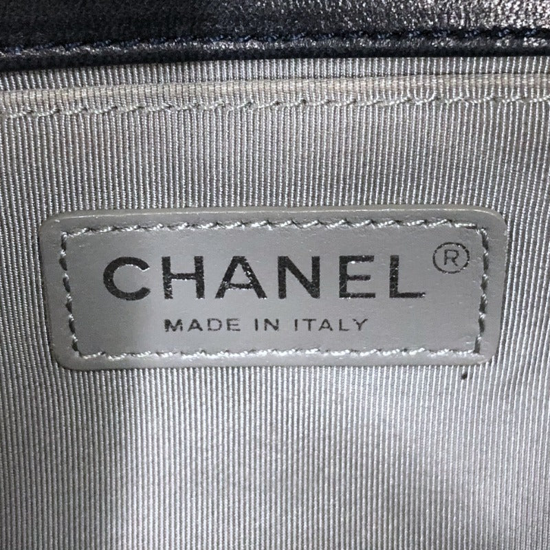 シャネル CHANEL ボーイシャネル20 A67085 18 ネイビー シルバー金具 ベロア レディース ショルダーバッグ