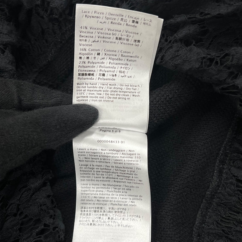 ヴァレンティノ VALENTINO レーススカートロゴスウェットシワンピース XXS TB3MJ01G595 ブラック コットン レディース ワンピース