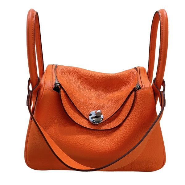 エルメス HERMES リンディ26 B刻 オレンジ/シルバー金具 トリヨンクレマンス レディース ショルダーバッグ