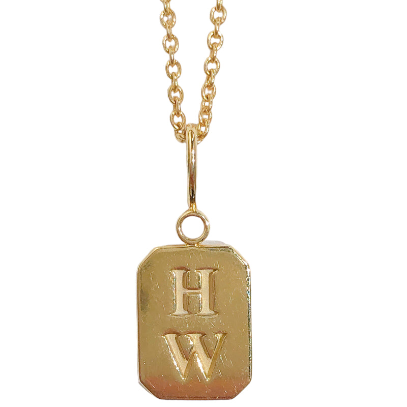 ハリーウィンストン HARRY WINSTON HWロゴ ダイヤネックレス 750YG K18 