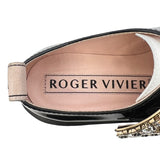 ロジェ ヴィヴィエ ROGER VIVIER Go-Thick ストラスバックルローファー 36.5(約23.5cm) ブラック×ホワイト×ピンク パテントレザー レディース ローファー