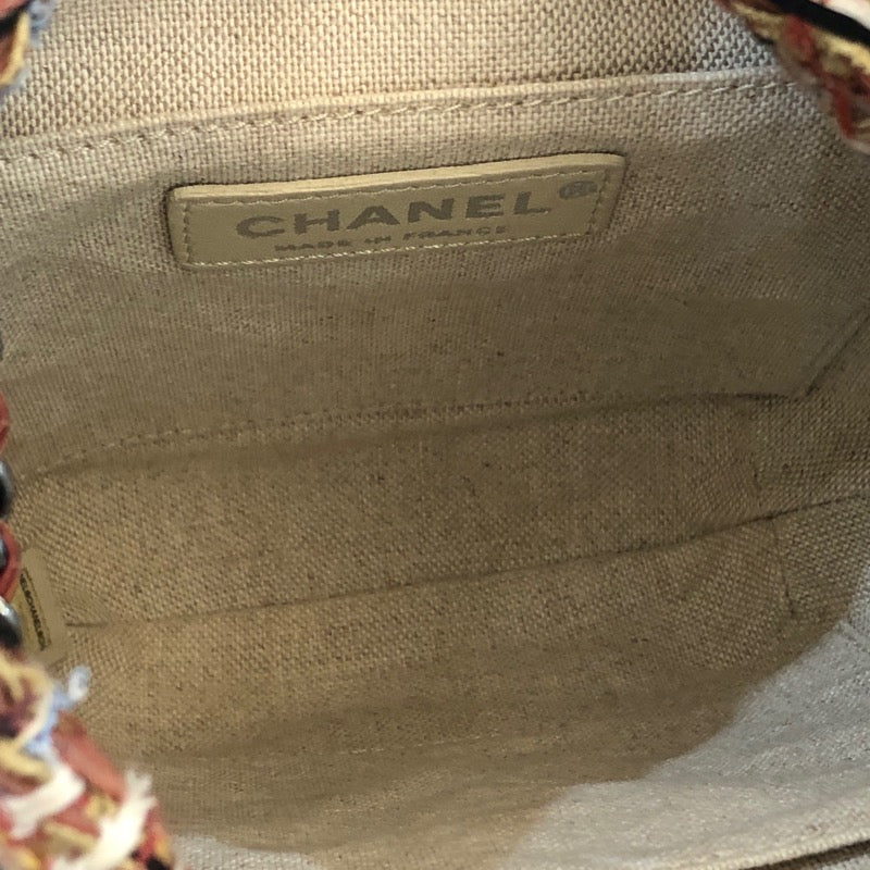 シャネル CHANEL ガブリエル 巾着チェーンショルダー ルージュ系　GD金具・SV金具 ツイート・レザー レディース ショルダーバッグ