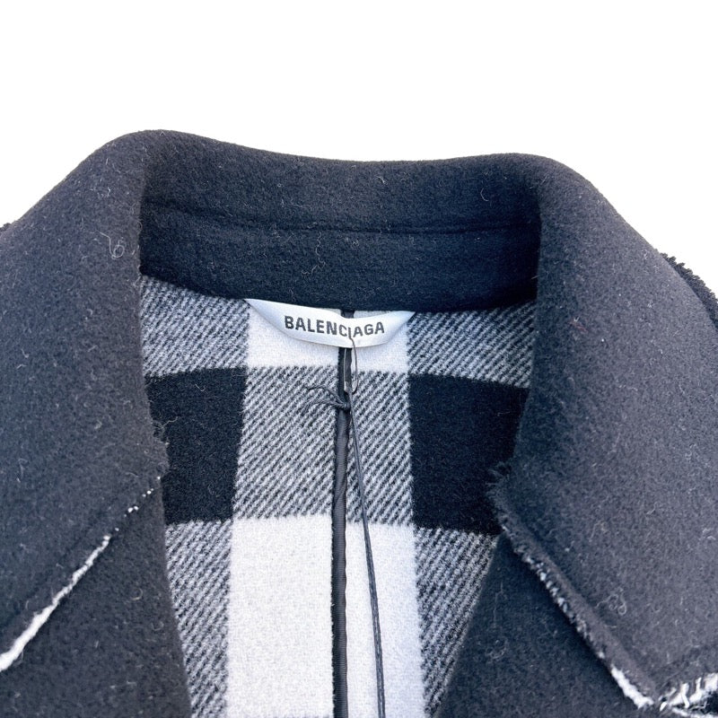 ゆ様用 バレンシアガ ブラック 46 Pコート バレンシアガ BALENCIAGA オーバーサイズ ボンディングコート