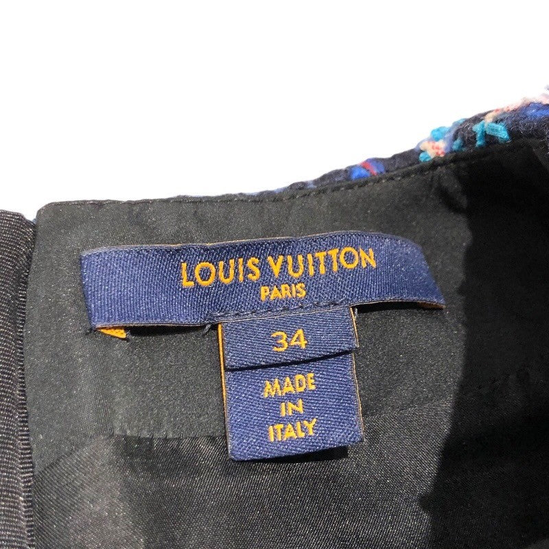 ルイ・ヴィトン LOUIS VUITTON スケータードレス ツイードワンピース 22AW FNRP88 ブルー レディース ワンピース
