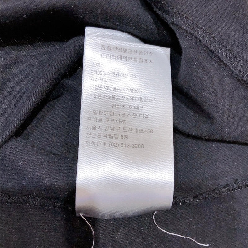 クリスチャン・ディオール Christian Dior × ERL ダメージ加工 ロゴ Tシャツ 313J647A0817 ブラック/シルバー  コットン メンズ 半袖Ｔシャツ