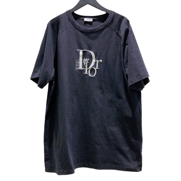 クリスチャン・ディオール Christian Dior × ERL ダメージ加工 ロゴ Tシャツ 313J647A0817 ブラック/シルバー コットン メンズ 半袖Ｔシャツ