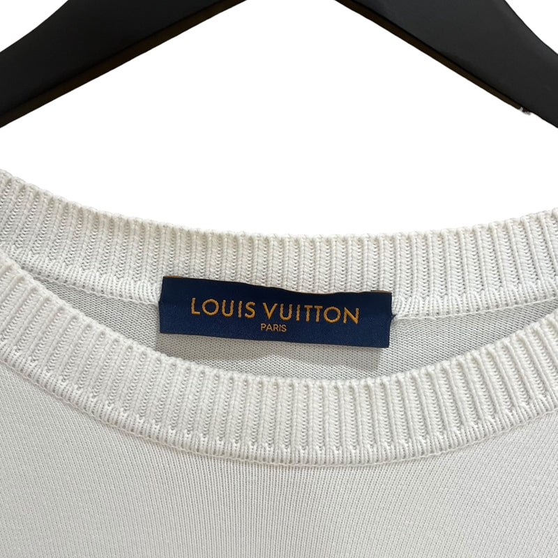 ルイ・ヴィトン LOUIS VUITTON ピンニット カットソー XL HNN42X ホワイト×イエロー コットン100％ メンズ 半袖Ｔシャツ