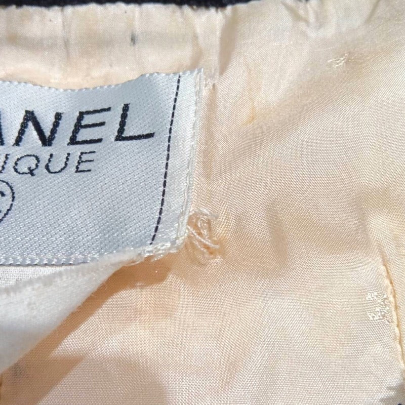 シャネル CHANEL ヴィンテージコットンパイルノーカラージャケット ベージュ コットン レディース ノーカラージャケット