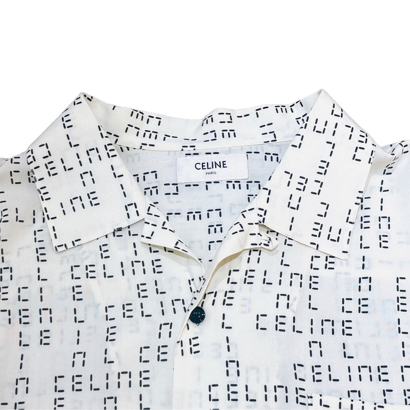セリーヌ CELINE デジタルプリントレーヨンシャツ SS 2C517977N アイボリー レーヨン メンズ 半袖シャツ
