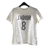 クリスチャン・ディオール Christian Dior JADIORロゴTシャツ サイズS 7E23503TC428 アイボリー系 コットン 綿86% 麻14% レディース 半袖Ｔシャツ