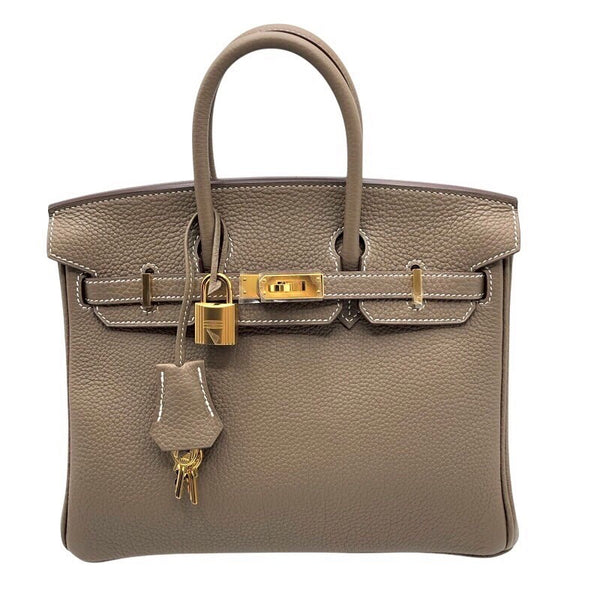 エルメス HERMES バーキン25 B刻 エトゥープ/GD金具 トゴ レディース ハンドバッグ