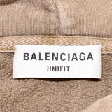 バレンシアガ BALENCIAGA ロゴプリントパーカー　2021年 697879 ブラウン コットン メンズ パーカー